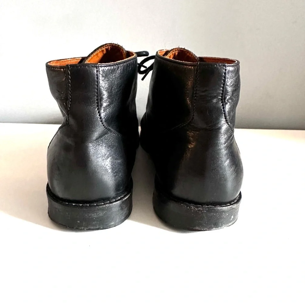 Classic Black Leather Ankle Boots - Women's Lace-Up Booties - Picture 5 of 11